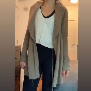 Talula Camel Cashmere Blend Cardigan Sweater